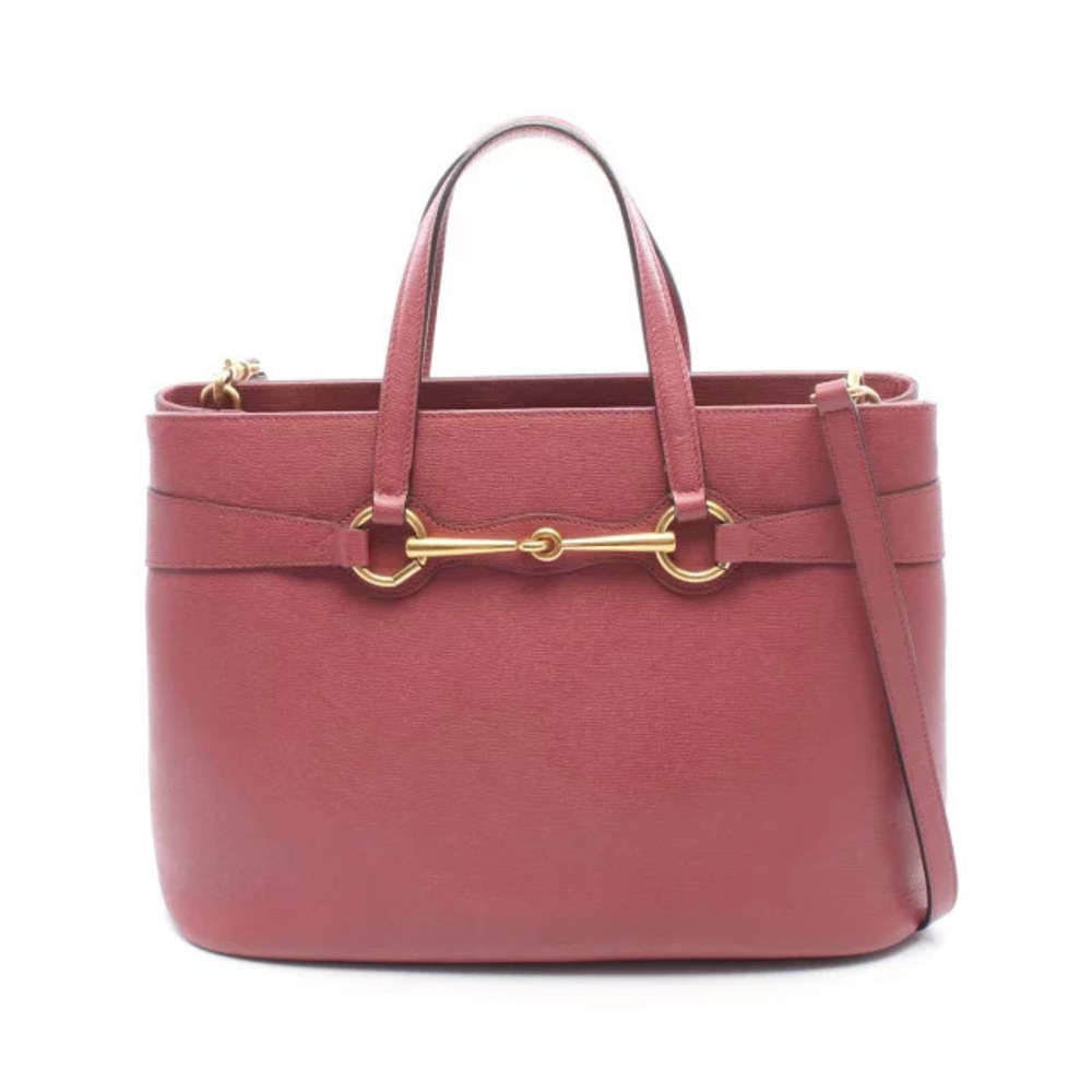 Gucci Horsebit Tote Bag Leather Pink